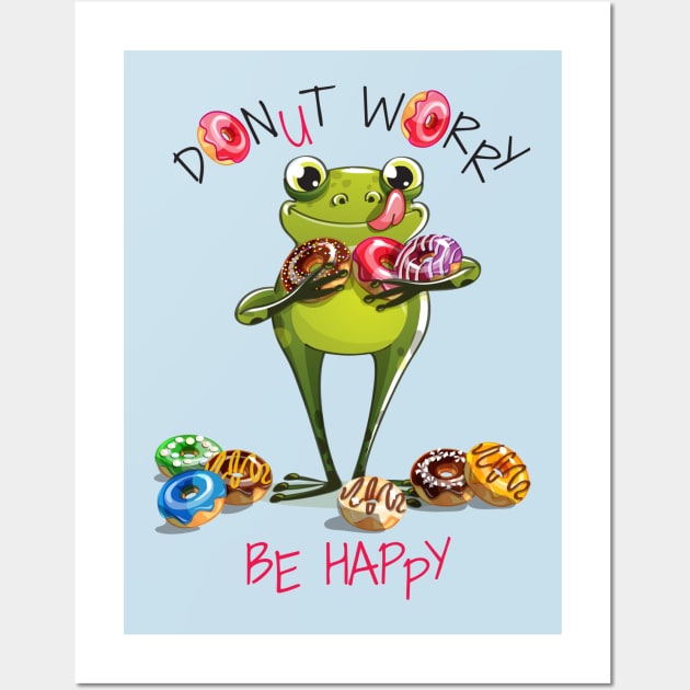 frog donut worry Wall Art by Mako Design 